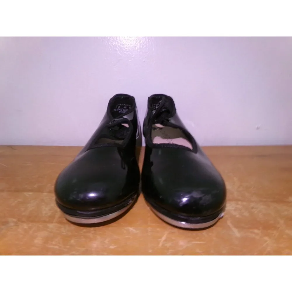 Pre-Owned Dance Tap Shoes Capezio Big Kids Black 12M Tyette Slip On Student